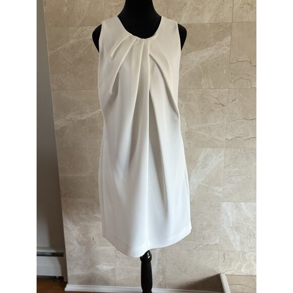 L’AGENCE Silk Pleated Mini Dress - 4 White Bridal Classic Caroline Besette $450 - Picture 2 of 10
